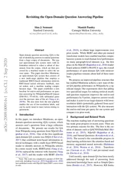 Revisiting the Open-Domain Question Answering Pipeline