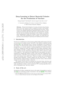 Deep Learning to Detect Bacterial Colonies for the Production of
  Vaccines