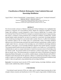 Classification of Diabetic Retinopathy Using Unlabeled Data and
  Knowledge Distillation