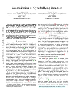Generalisation of Cyberbullying Detection