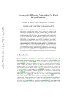Unsupervised Domain Adaptation For Plant Organ Counting