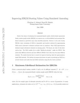 Improving ERGM Starting Values Using Simulated Annealing