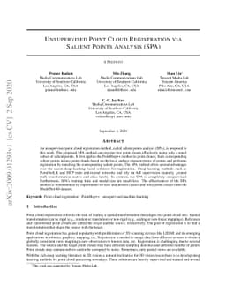 Unsupervised Point Cloud Registration via Salient Points Analysis (SPA)