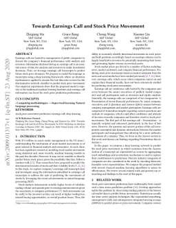 Towards Earnings Call and Stock Price Movement
