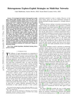Heterogeneous Explore-Exploit Strategies on Multi-Star Networks