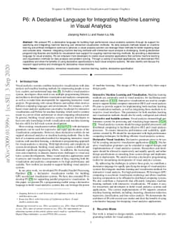 P6: A Declarative Language for Integrating Machine Learning in Visual
  Analytics