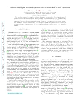 Transfer learning for nonlinear dynamics and its application to fluid
  turbulence