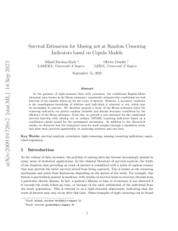 Survival Estimation for Missing not at Random Censoring Indicators based
  on Copula Models