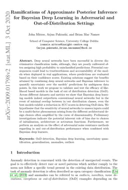 Ramifications of Approximate Posterior Inference for Bayesian Deep
  Learning in Adversarial and Out-of-Distribution Settings