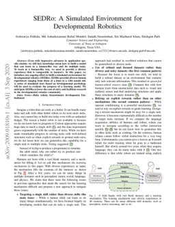 SEDRo: A Simulated Environment for Developmental Robotics