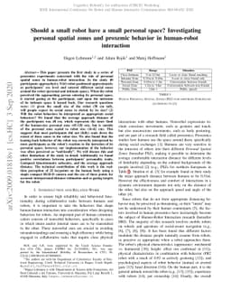 Should a small robot have a small personal space? Investigating personal
  spatial zones and proxemic behavior in human-robot interaction