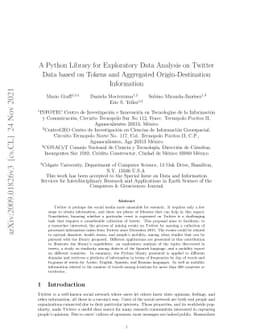 A Python Library for Exploratory Data Analysis on Twitter Data based on
  Tokens and Aggregated Origin-Destination Information