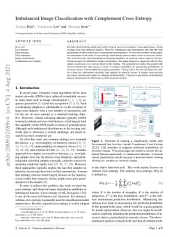 Imbalanced Image Classification with Complement Cross Entropy