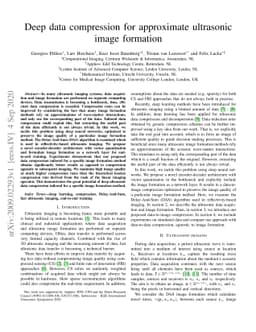 Deep data compression for approximate ultrasonic image formation
