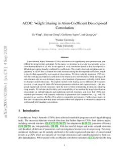 ACDC: Weight Sharing in Atom-Coefficient Decomposed Convolution