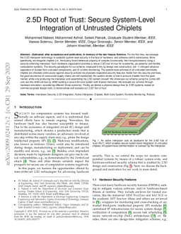 2.5D Root of Trust: Secure System-Level Integration of Untrusted
  Chiplets