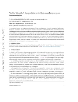 "And the Winner Is...": Dynamic Lotteries for Multi-group Fairness-Aware
  Recommendation