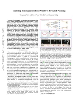 Learning Topological Motion Primitives for Knot Planning