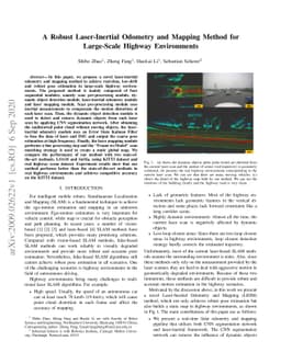 A Robust Laser-Inertial Odometry and Mapping Method for Large-Scale
  Highway Environments
