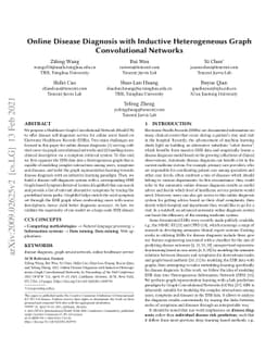Online Disease Self-diagnosis with Inductive Heterogeneous Graph
  Convolutional Networks