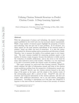 Utilizing Citation Network Structure to Predict Citation Counts: A Deep
  Learning Approach