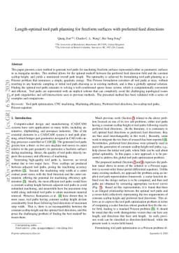 Length-optimal tool path planning for freeform surfaces with preferred
  feed directions