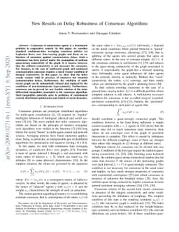 New Results on Delay Robustness of Consensus Algorithms