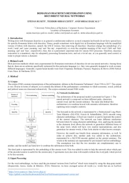 Romanian Diacritics Restoration Using Recurrent Neural Networks