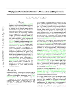 Why Spectral Normalization Stabilizes GANs: Analysis and Improvements