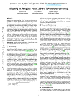 Designing for Ambiguity: Visual Analytics in Avalanche Forecasting