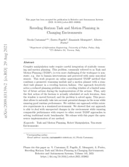 Receding Horizon Task and Motion Planning in Changing Environments