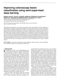 Improving colonoscopy lesion classification using semi-supervised deep
  learning