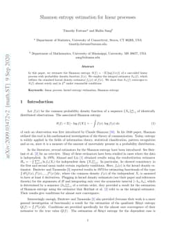 Shannon entropy estimation for linear processes