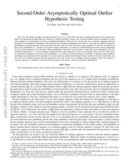 Second-Order Asymptotically Optimal Outlier Hypothesis Testing