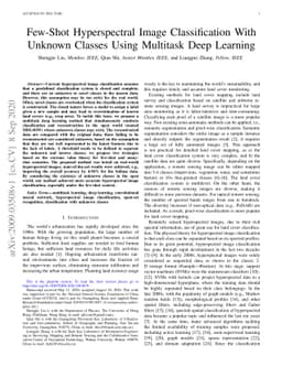 Few-Shot Hyperspectral Image Classification With Unknown Classes Using
  Multitask Deep Learning