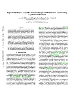 Sequential Subspace Search for Functional Bayesian Optimization
  Incorporating Experimenter Intuition