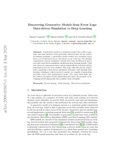 Discovering Generative Models from Event Logs: Data-driven Simulation vs
  Deep Learning