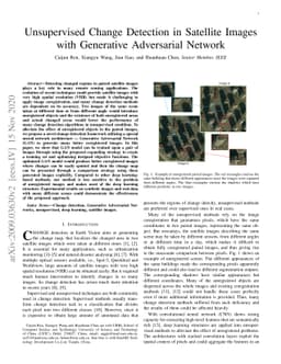 Unsupervised Change Detection in Satellite Images with Generative
  Adversarial Network
