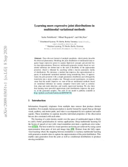 Learning more expressive joint distributions in multimodal variational
  methods