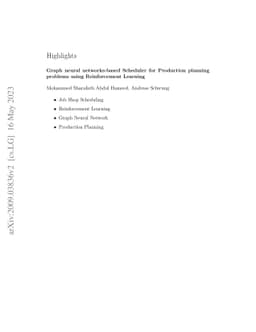 Graph neural networks-based Scheduler for Production planning problems
  using Reinforcement Learning