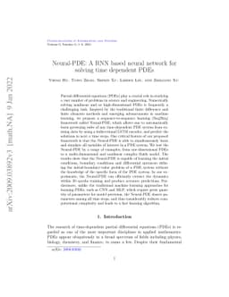 Neural-PDE: A RNN based neural network for solving time dependent PDEs