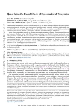 Quantifying the Causal Effects of Conversational Tendencies