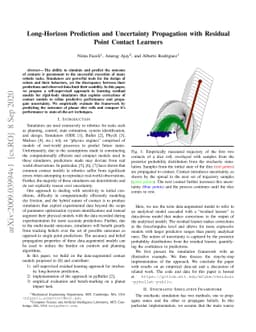 Long-Horizon Prediction and Uncertainty Propagation with Residual Point
  Contact Learners