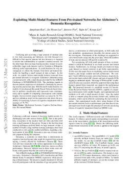 Exploiting Multi-Modal Features From Pre-trained Networks for
  Alzheimer's Dementia Recognition