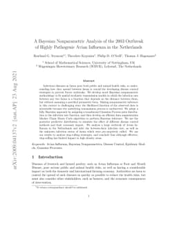 A Bayesian Nonparametric Analysis of the 2003 Outbreak of Highly
  Pathogenic Avian Influenza in the Netherlands