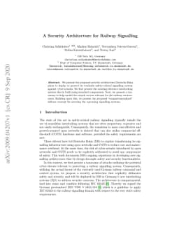 A Security Architecture for Railway Signalling