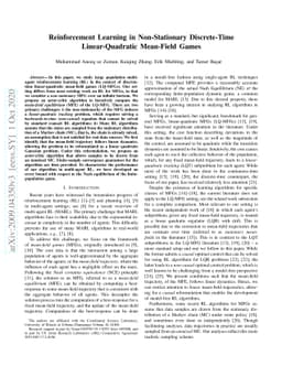 Reinforcement Learning in Non-Stationary Discrete-Time Linear-Quadratic
  Mean-Field Games