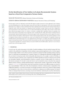 On the Identification of Fair Auditors to Evaluate Recommender Systems
  based on a Novel Non-Comparative Fairness Notion