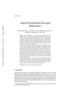 Aspect Classification for Legal Depositions