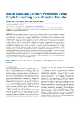 Scalar Coupling Constant Prediction Using Graph Embedding Local
  Attention Encoder